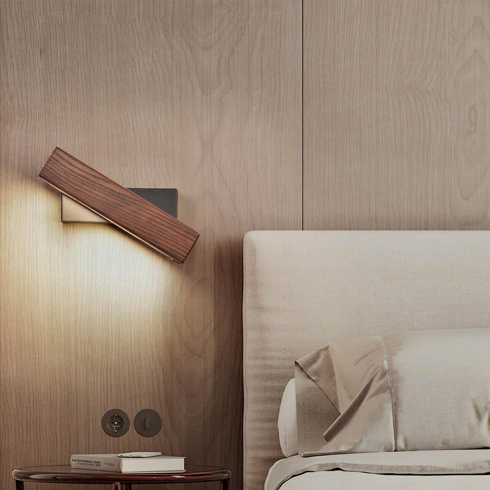 Rotating Twilight Pivot Wall Lamp – Wooden LED Light