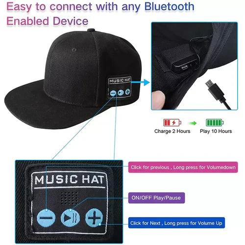 Wireless Audio Cap – Stylish, Waterproof, and Hands-Free