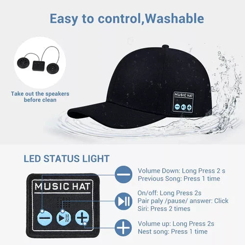 Wireless Audio Cap – Stylish, Waterproof, and Hands-Free