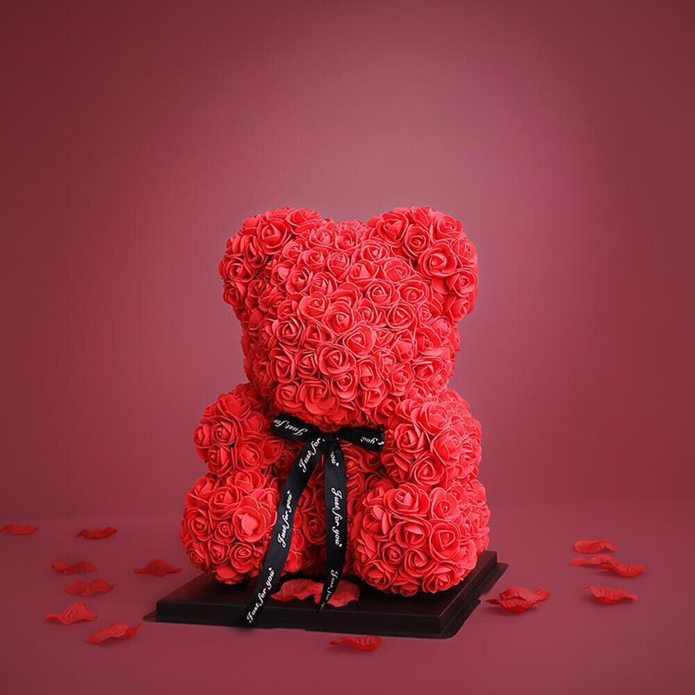 Forever Blooming Rose Teddy Bear Gift for Valentine's Day - 10"