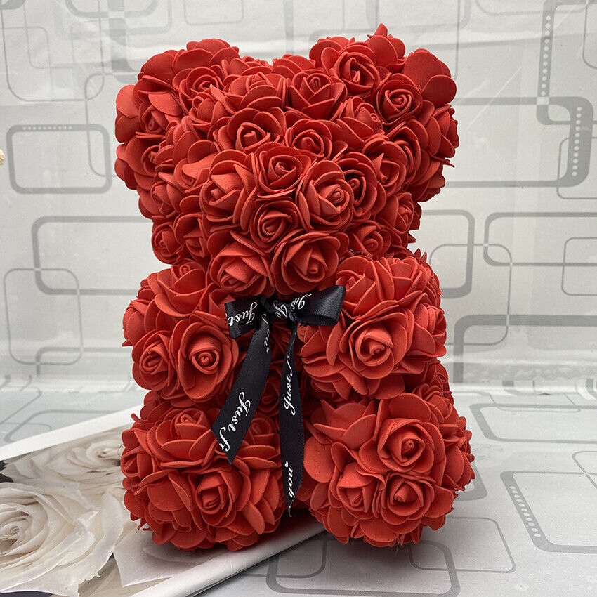 Forever Blooming Rose Teddy Bear Gift for Valentine's Day - 10"
