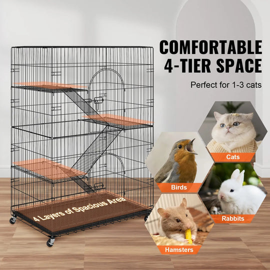 Spacious Indoor Cat Paradise with Multi-Level Design