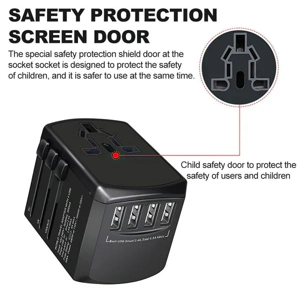 Global Travel Power Hub with USB Charging Ports