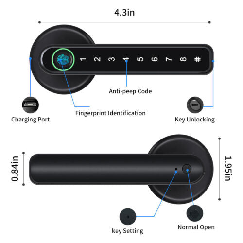 Smart Access Fingerprint Door Lock with App Control