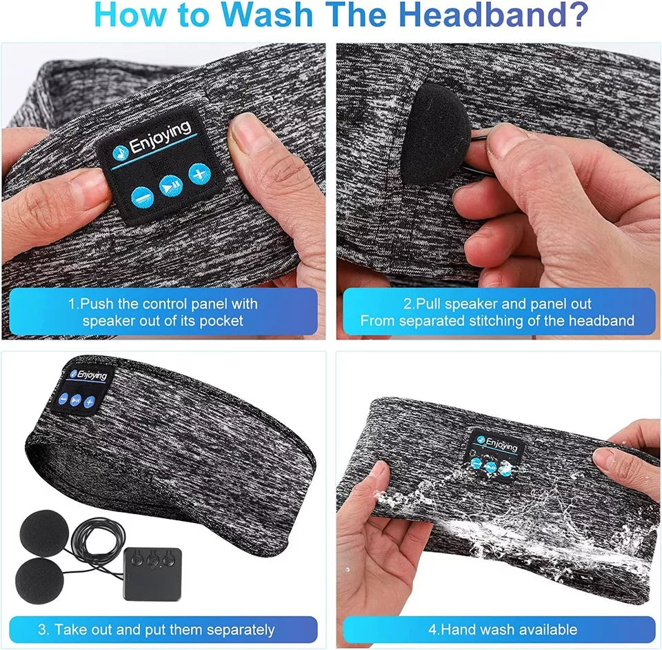 Dual-Function Bluetooth Sleep Headband for Rest and Activity