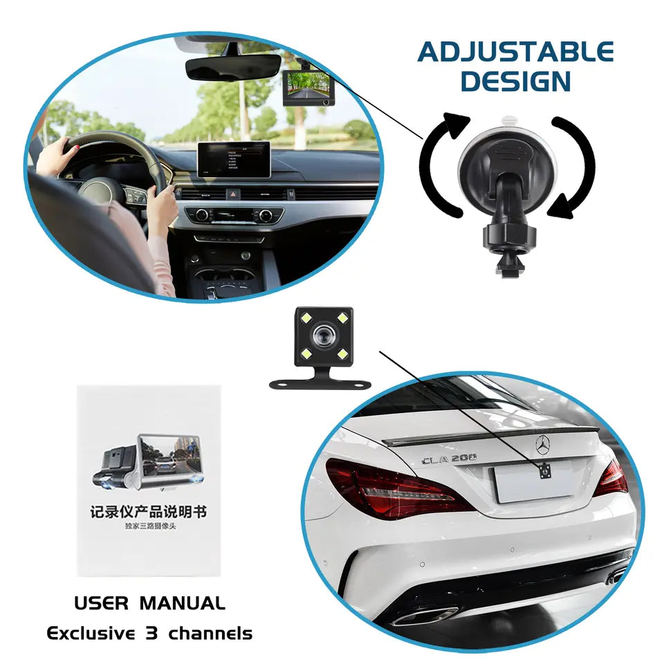 Advanced 4" HD Dual Camera Dashboard Recorder