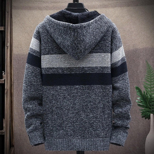 Chic Striped Winter Cardigan