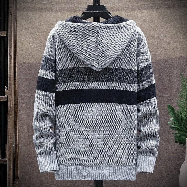 Chic Striped Winter Cardigan