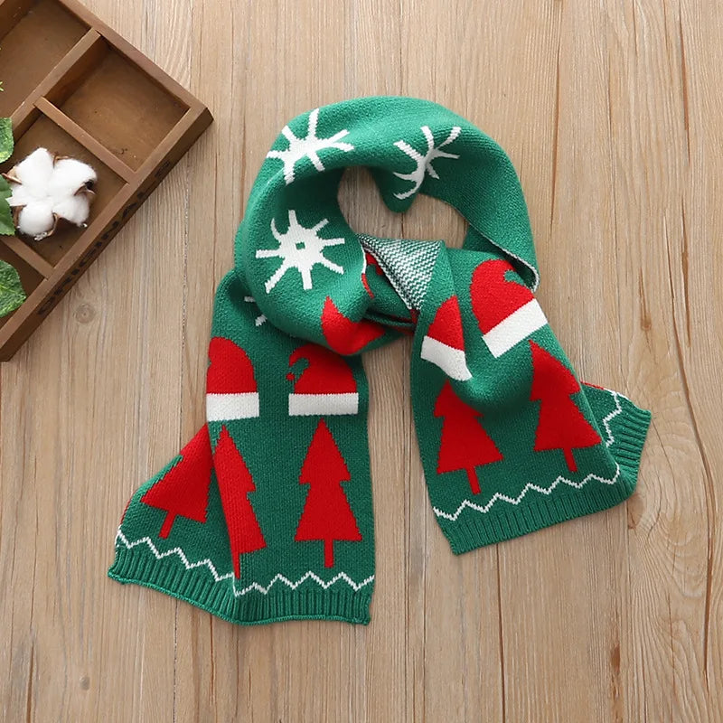 Charming Winter Knit Scarf for Kids - Holiday Edition