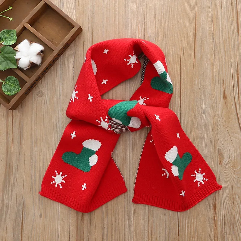Charming Winter Knit Scarf for Kids - Holiday Edition