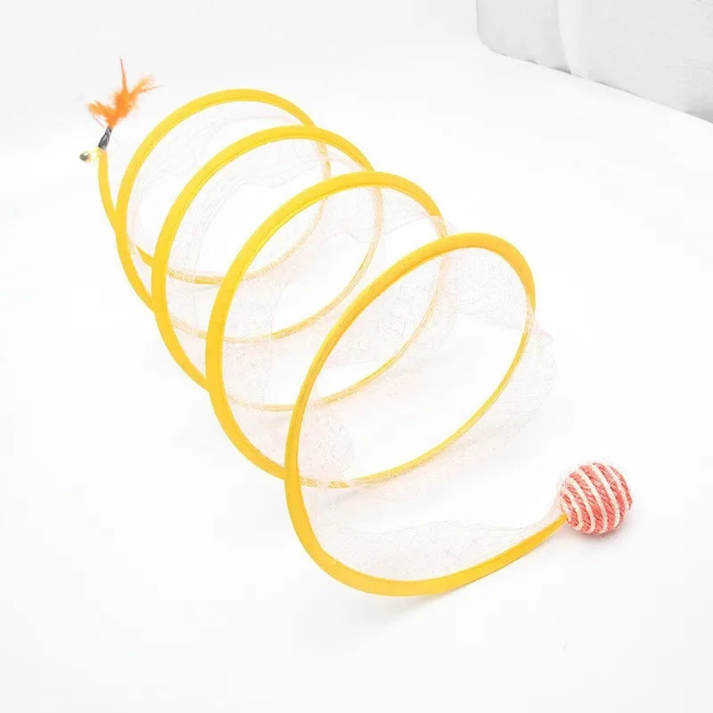 Foldable Curved Interactive Cat Play Tunnel