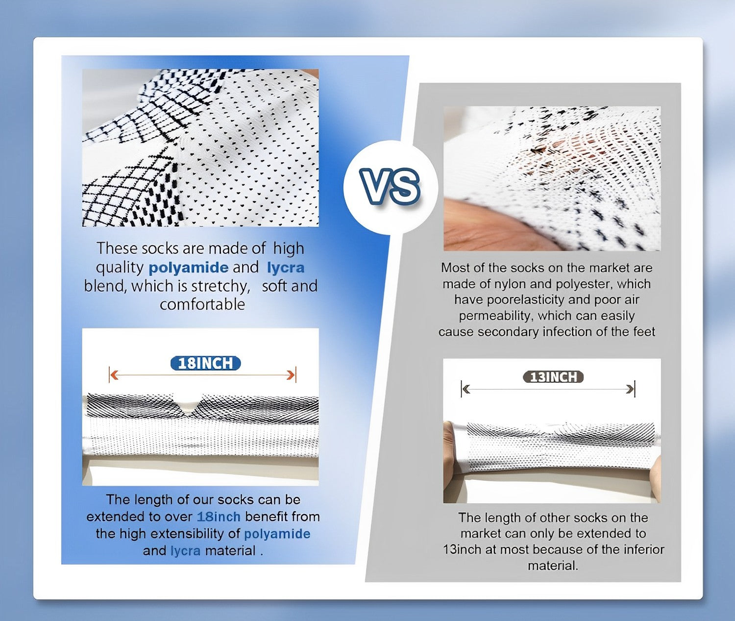 4 Pairs of Comfort-Focused Recovery Socks for All