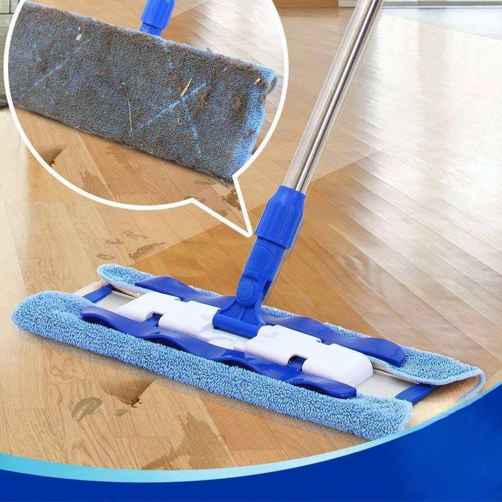 Versatile Flat Mop with Adjustable Handle and Reusable Pads