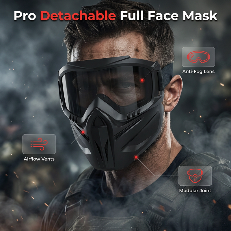 Versatile Safety Face Shield with Removable Goggles