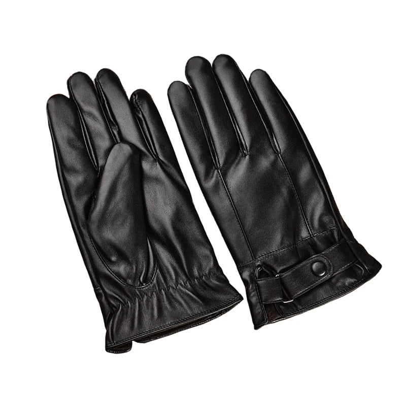 Winter-Ready Touchscreen Leather Gloves for Men
