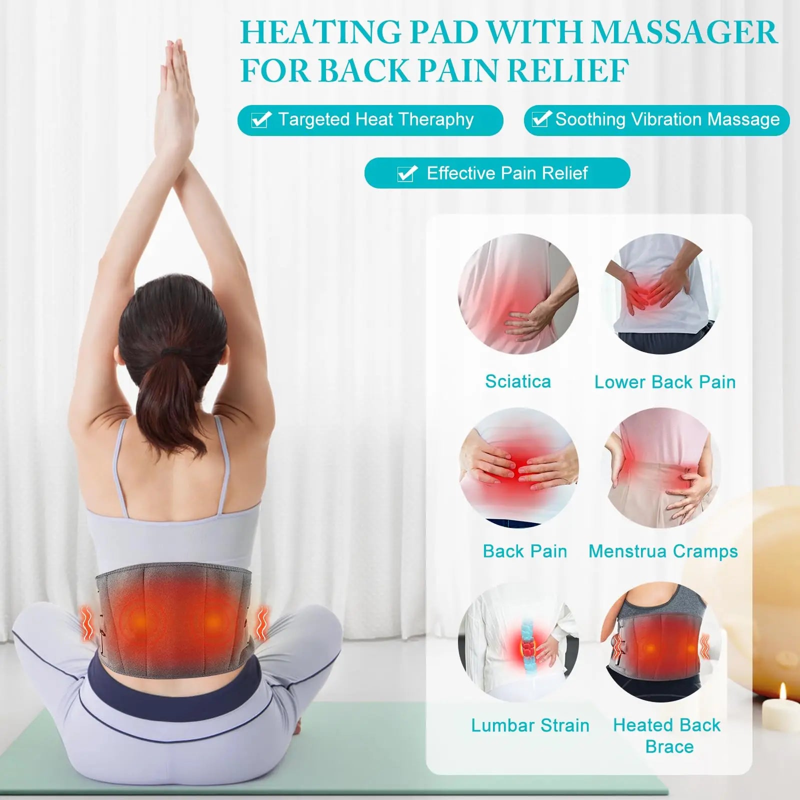 Thermal Relief and Massage Belt for Lower Back Comfort