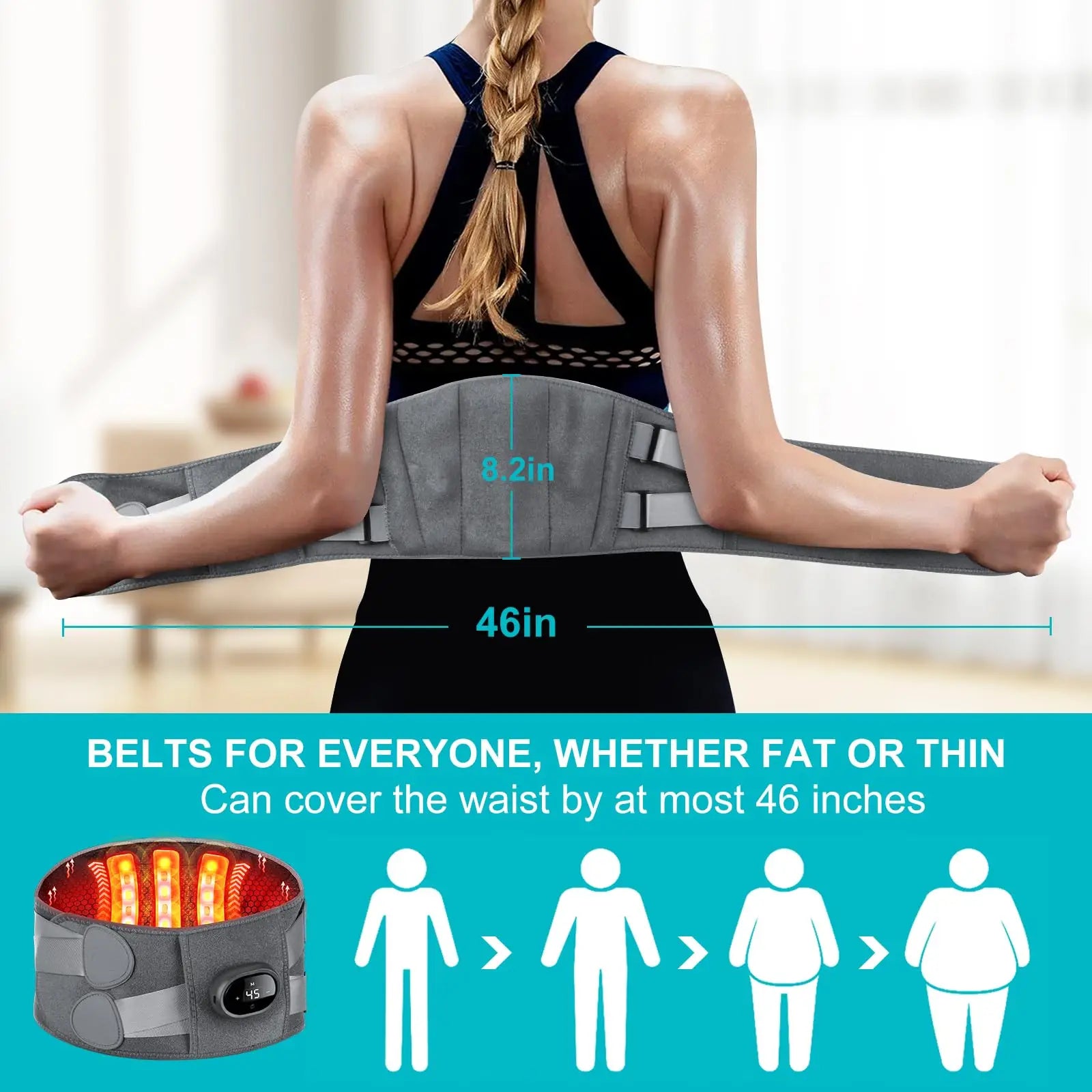 Thermal Relief and Massage Belt for Lower Back Comfort