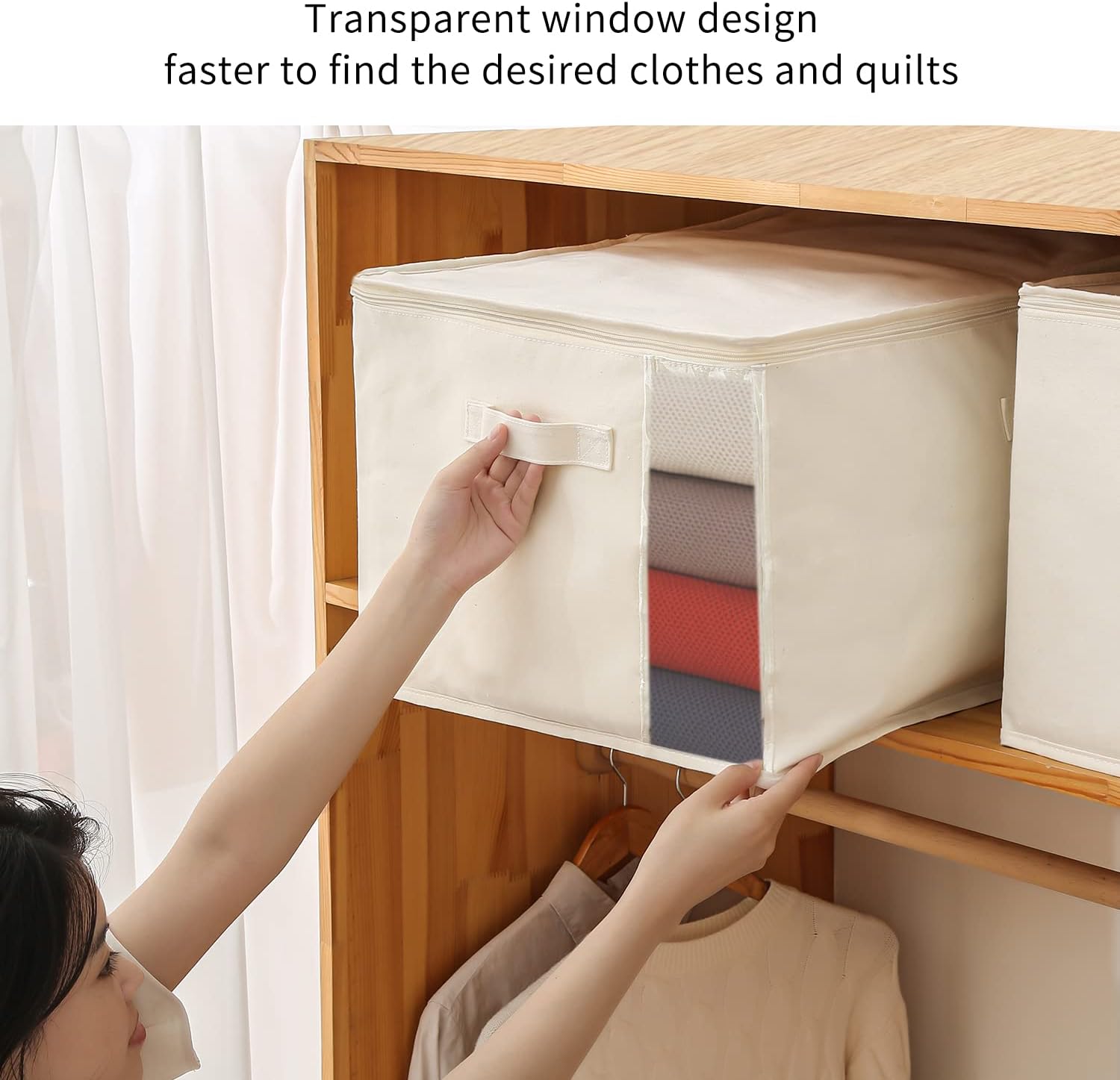 Storage Organizer Set for Clothes – Double-Zip Bag with Handles and Window