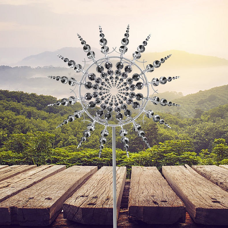 Elegant Metal Garden Spinner with Silent Motion