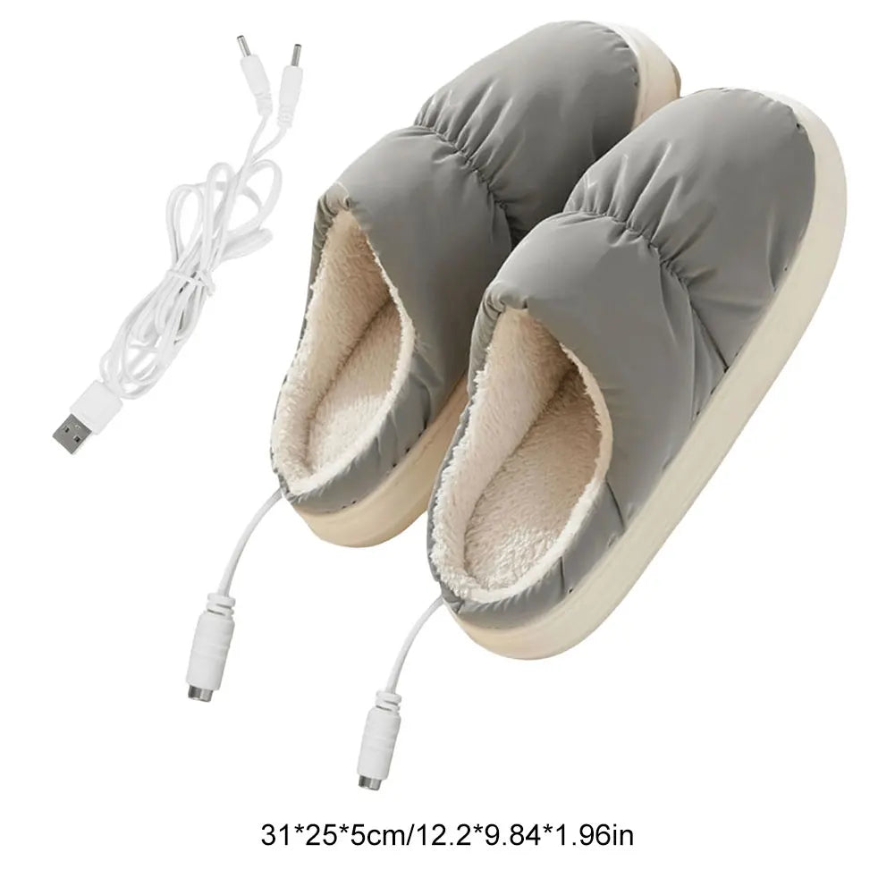 Cozy USB Foot Warmers – Plush Heated Slippers